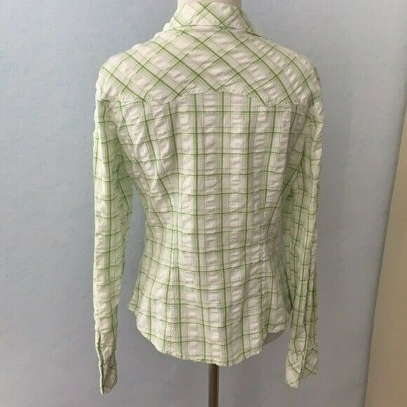 Refuge Plaid Snap Up long Sleeve Western Blouse - Picture 6 of 12